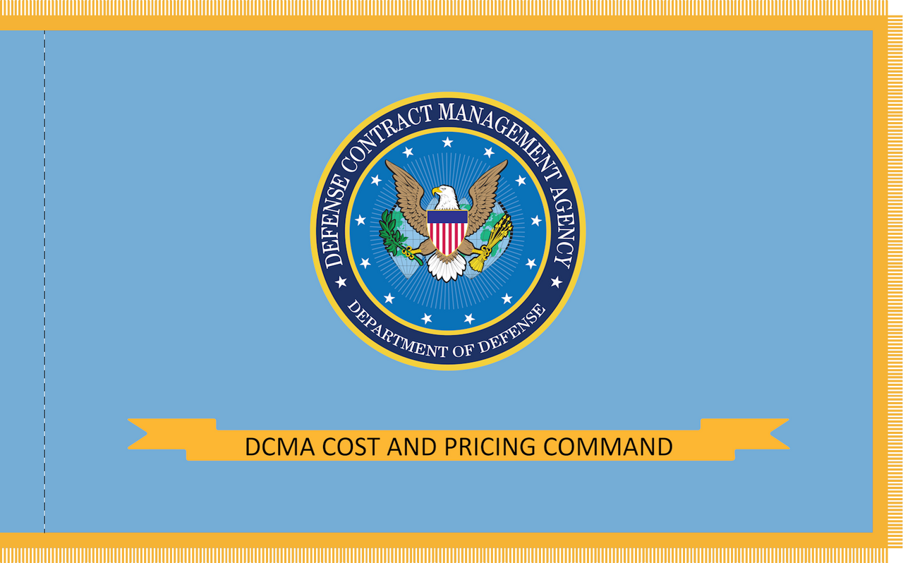 Defense Contract Management Agency (Cost and Pricing) Flag, Size 3' X 5' with Pole Hem and Gold Fringe
