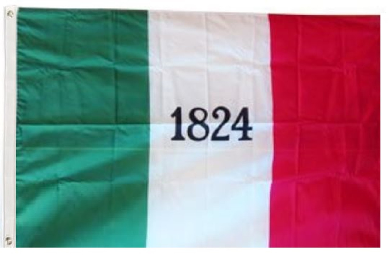 Alamo 1824 Flag, 2' x 3', Appliqued Nylon with Header & Grommets