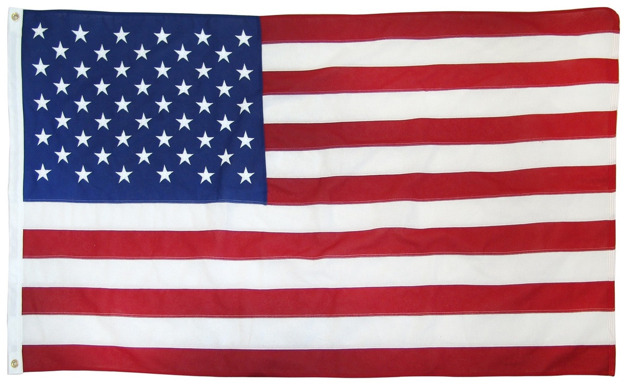 American Flag 3'.6" X 6'.7 3/4" Cotton with Header & Grommets, GSP6856
