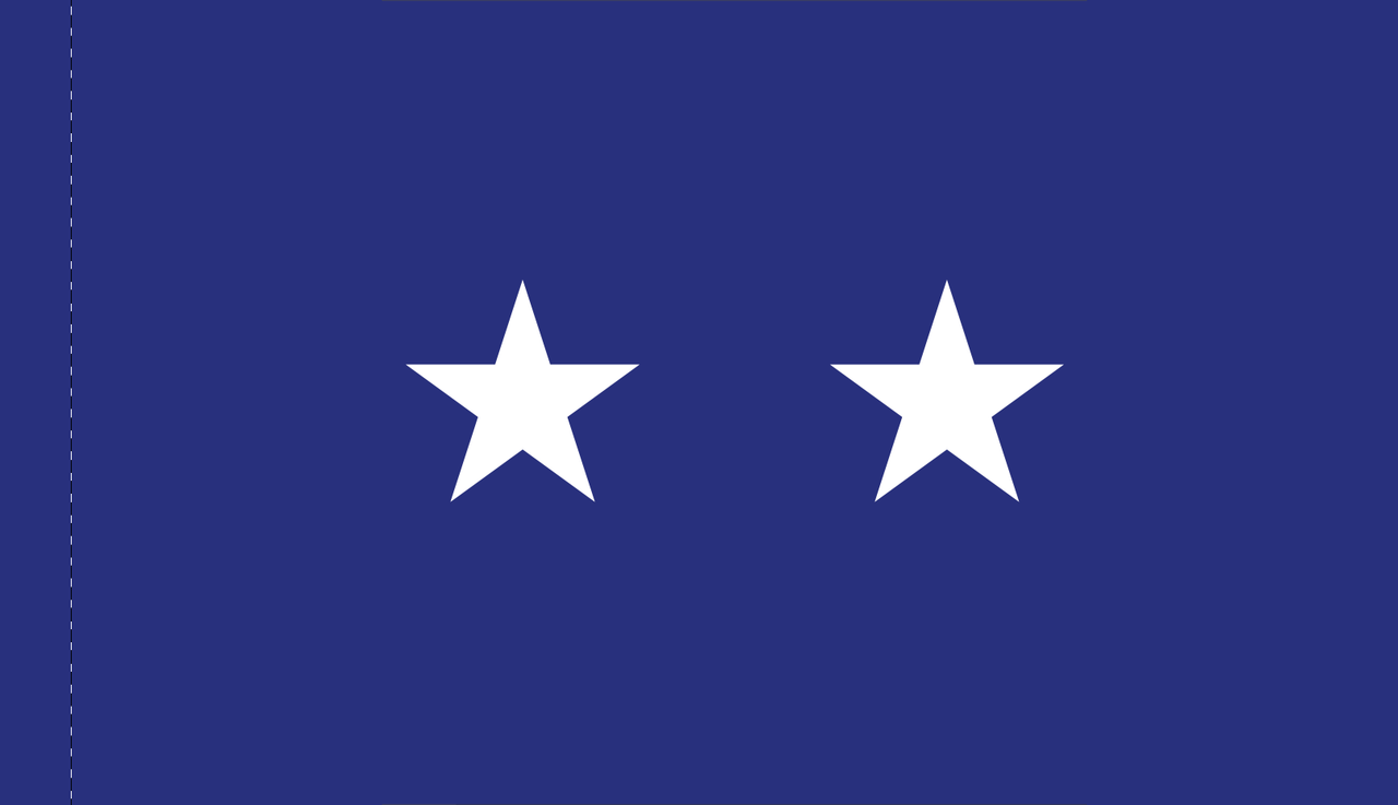 Air Force Major General Flag, Nylon Applique, 2 Star 3' x 5' Polehem Plain, 7162052