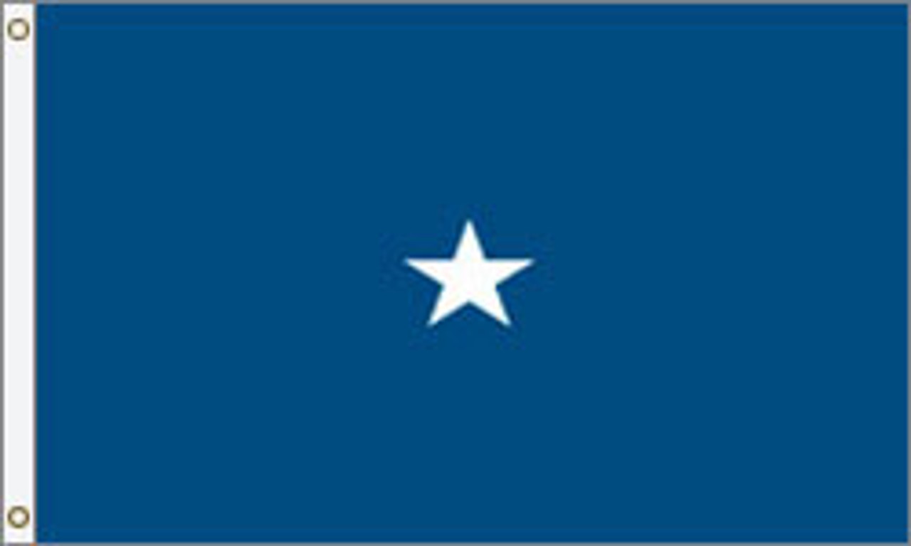 Air Force Brigadier General Flag, 1 Star Nylon Applique with Header and Grommets, Size 7 (1'10"x 2'8"), GAF1101021