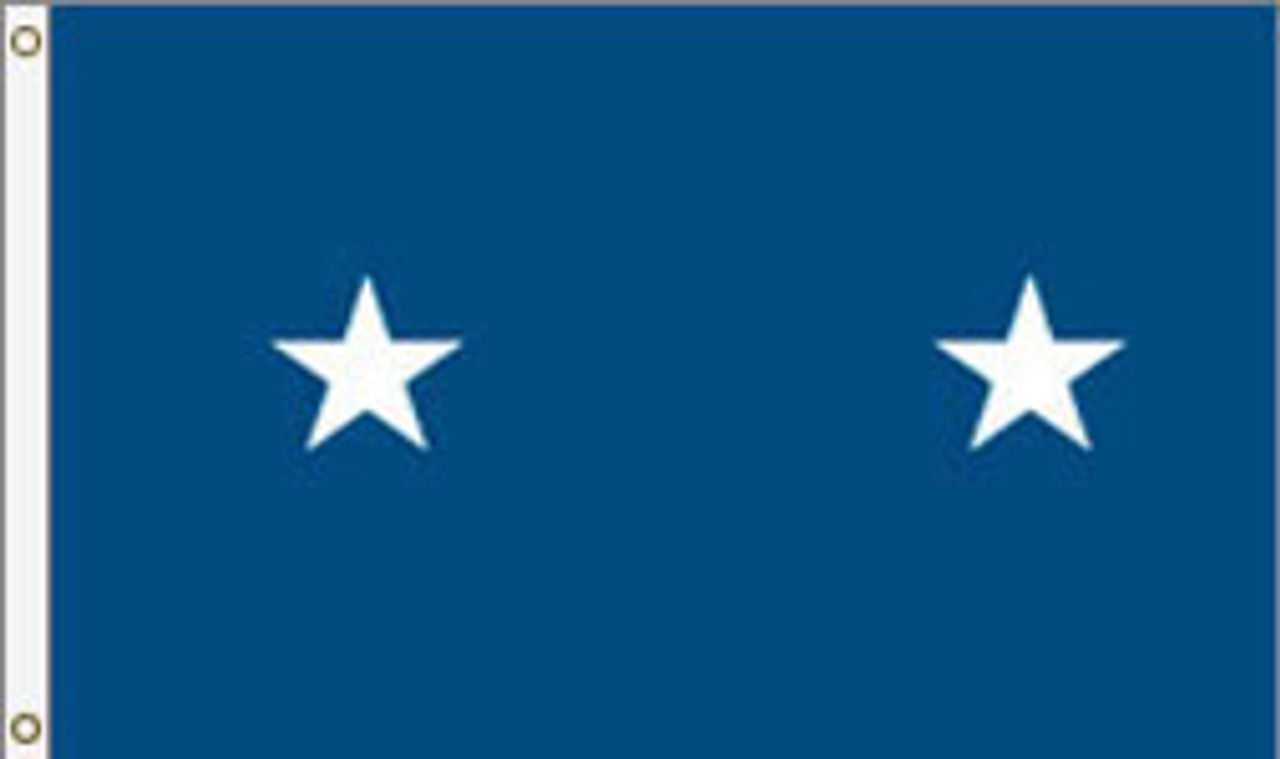 Air Force Major General Flag, 2 Star Nylon Applique with Header and Grommets, Size 7 (1'10"x 2'8"), GAF2101021