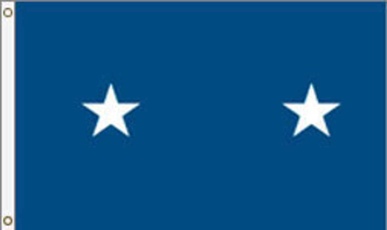 Air Force Major General Flag, 2 Star Nylon Applique with Header and Grommets, Size 6 (3'6"X5'1"), GAF2103051