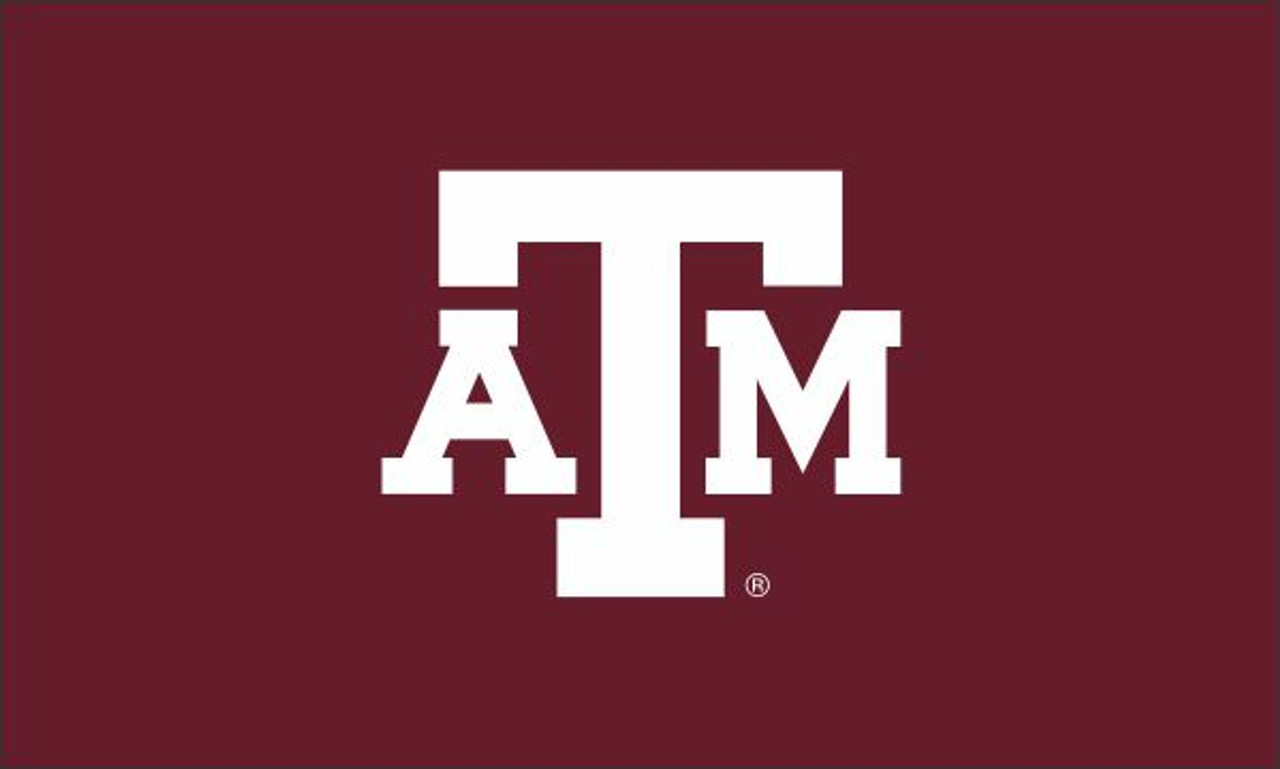 Texas A&M University Flag - Maroon W/White Atm Double Sided/Read Correct  Size 6' x 10' Appliqued w/ Header and Grommets