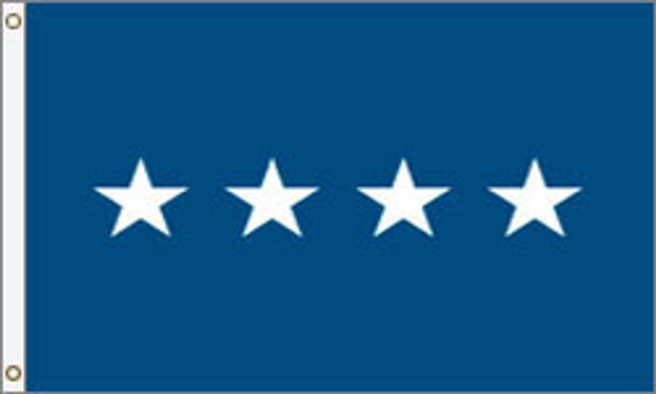 Air Force General Flag, 4 Star Nylon Applique with Header and Grommets, Size 6 (3'6"X5'1"), GAF4103051