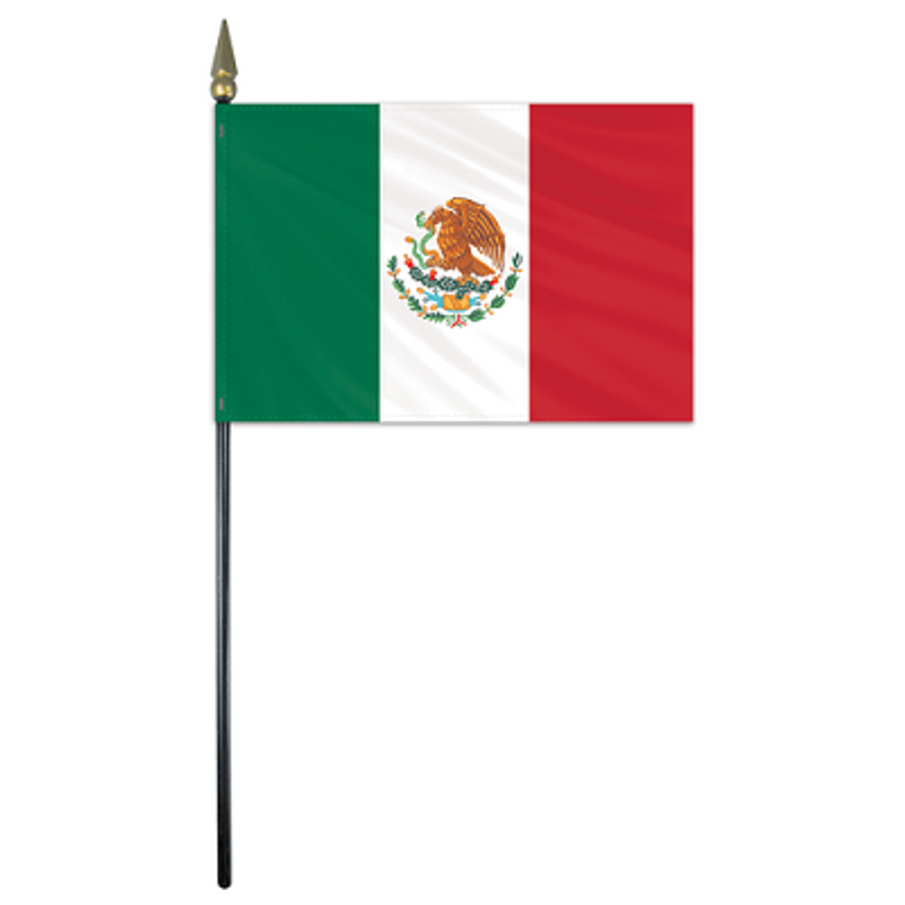 Mexico Stick Flag, 4" x 6" Printed E-Gloss, HHMexico4X6EGLOSS