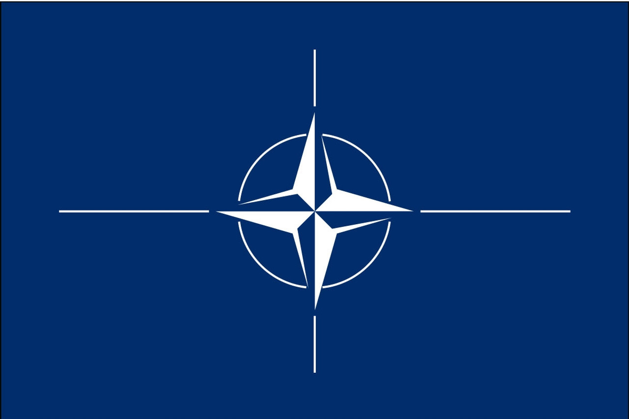 NATO (North Atlantic Treaty Organization) Flag 3' x 5' Nylon with Header and Grommets, 032887 (Open Market)