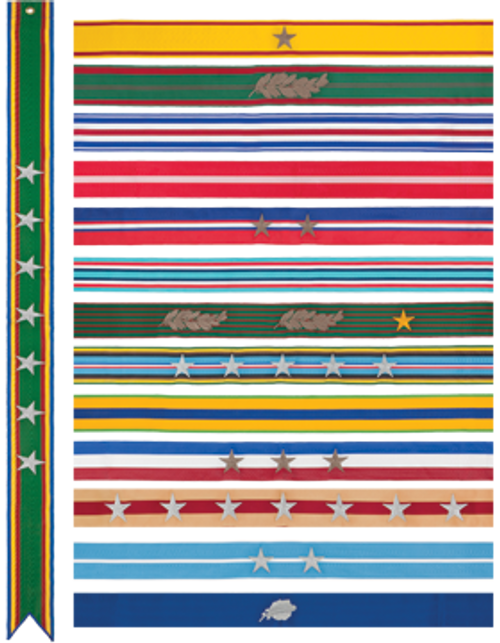 Battle Streamer Set, 54 at 2 3/4“ x 4’ ea for U.S. Marine Corps Flag