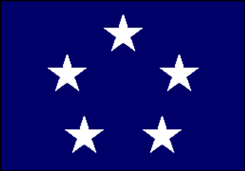 Navy Fleet Admiral Flag, 5 Star Nylon Applique with Snap and Ring, Size 6 (3'6"x 5'1"), 5103052ADM Navy Fleet Admiral Flag, 5 Star Nylon Applique with Snap and Ring, Size 6 (3'6"x 5'1"), 5103052ADM