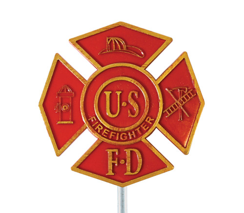 Red Plastic Grave Marker - Firefighters