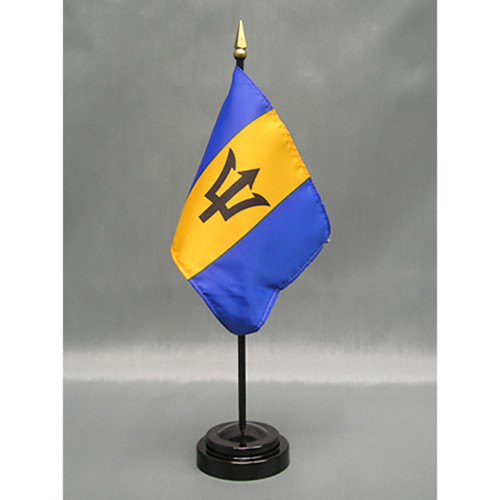 Barbados Stick Flag 4"x6" E-Gloss (Stand Sold Separately)