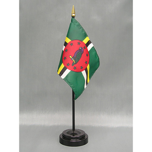 Dominica 4"x6" Stick Flag - 12 Pack