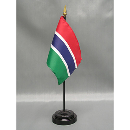 Gambia 4"x6" Stick Flag - 12 Pack
