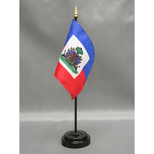 Haiti 4"x6" Stick Flag - 12 Pack