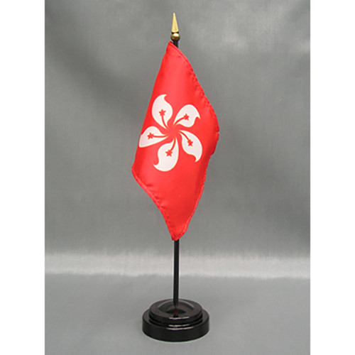 Hong Kong 4"x6" Stick Flag - 12 Pack