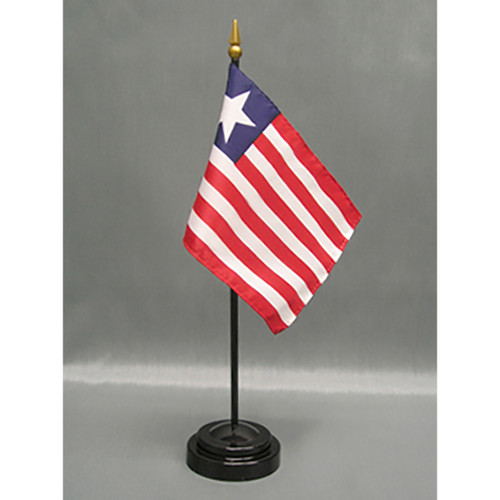 Liberia 4"x6" Stick Flag - 12 Pack