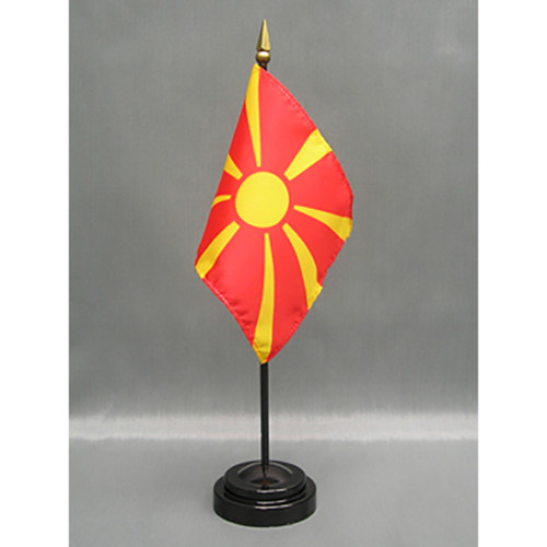 Macedonia 4"x6" Stick Flag - 12 Pack