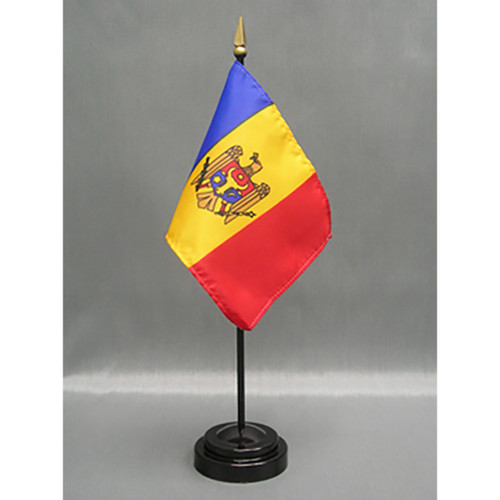 Moldova 4"x6" Stick Flag - 12 Pack