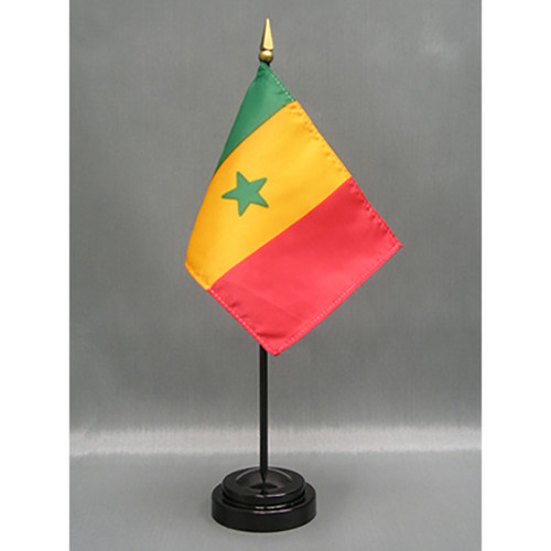 Senegal 4"x6" Stick Flag - 12 Pack
