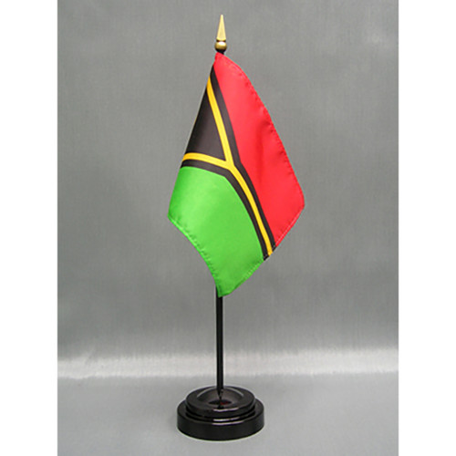Vanuatu 4"x6" Stick Flag - 12 Pack Vanuatu 4"x6" Stick Flag - 12 Pack