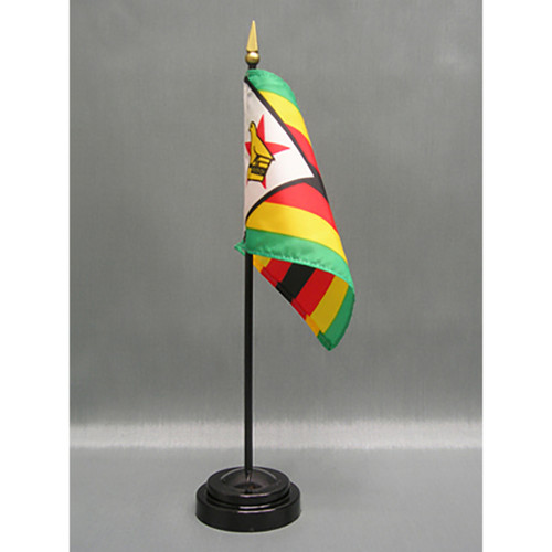 Zimbabwe 4"x6" Stick Flag - 12 Pack Zimbabwe 4"x6" Stick Flag - 12 Pack