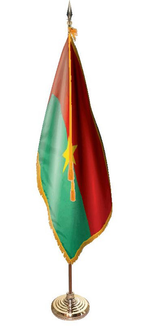 Burkina Faso Presentation Flag & Flagpole Set   Burkina Faso Presentation Flag & Flagpole Set