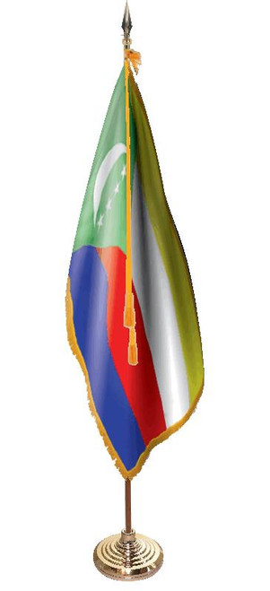  Comoros Presentation Flag & Flagpole Set 