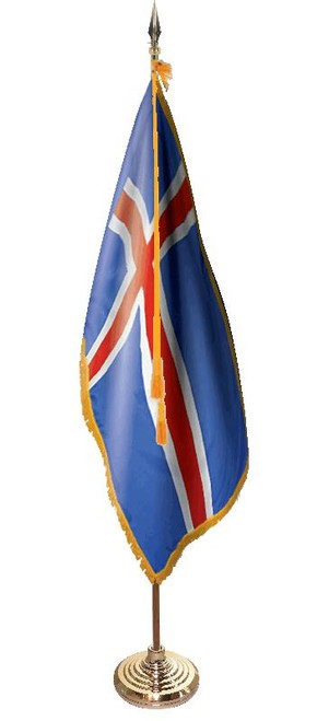 Iceland Presentation Flag & Flagpole Set   Iceland Presentation Flag & Flagpole Set
