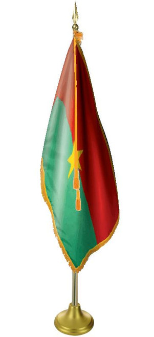  Burkina Faso 11' Presentation Flag & Flagpole Set 