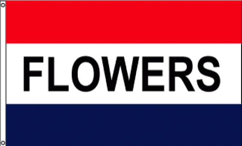3'x5' Message Flag "FLOWERS" 3'x5' Message Flag "FLOWERS"