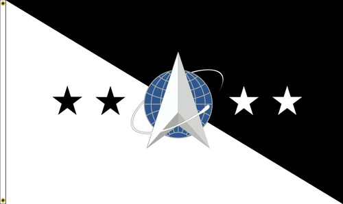 US Space Force Chief of Space Operations Flag, Size 3' X 5' Printed Nylon with Header and Grommets US Space Force Chief of Space Operations Flag, Size 3' X 5' Printed Nylon with Header and Grommets