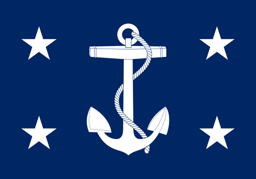 Secretary of the Navy Flag, Nylon Applique Size 7 (1'10" x 2'8") with Snap and Ring Secretary of the Navy Flag, Nylon Applique Size 7 (1'10" x 2'8") with Snap and Ring