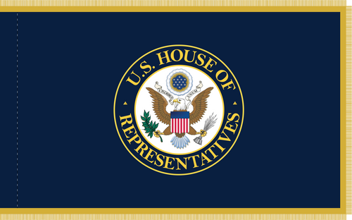 Flag of the United States House of Representatives, Size 3' X 5', Printed Nylon with Pole Hem and Gold Fringe Flag of the United States House of Representatives, Size 3' X 5', Printed Nylon with Pole Hem and Gold Fringe
