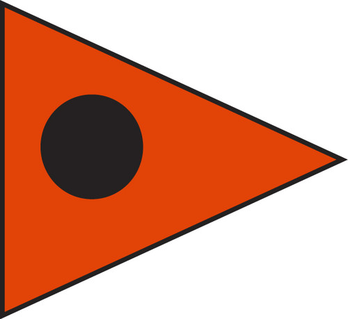 Battle E Meatball Pennant, Size 8, Red and Black Battle E Meatball Pennant, Size 8, Red and Black