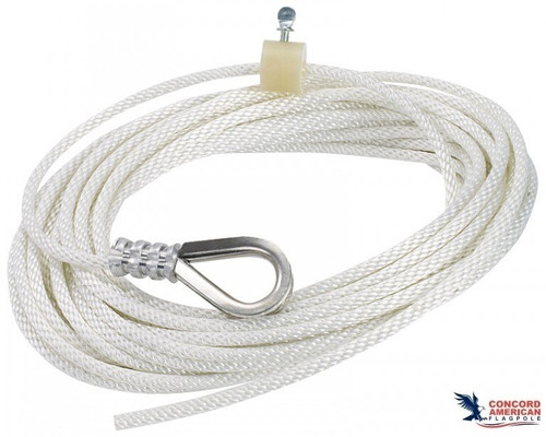 38FT 6MM White Flagpole Halyard Rope Flag Pole Rope Nylon Braided Cord UK