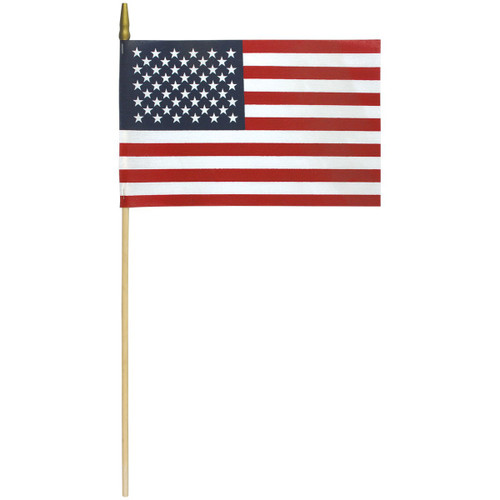 Custom Imprinted American Stick Flag, Handheld, 12in x 18in Minimum Box of 1,000