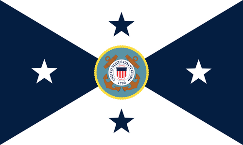 Coast Guard Vice Commandant Flag, Size 3' X 5' Printed Nylon with header and grommets Coast Guard Vice Commandant Flag, Size 3' X 5' Printed Nylon with header and grommets