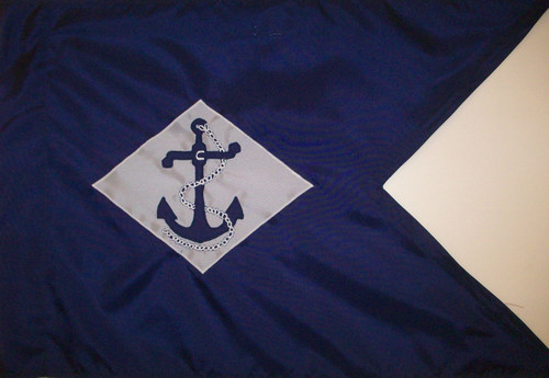 Naval Battalion Guidon Flag, Nylon Applique, PoleHem with Swallowtail, Size 20" x 27.75" (Open Market)