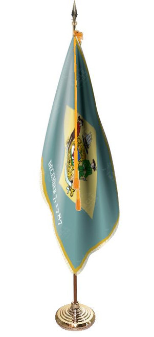 Delaware Presentation Flag & Flagpole Set   Delaware Presentation Flag & Flagpole Set