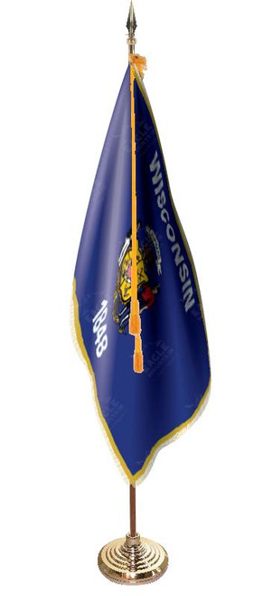 Wisconsin Presentation Flag & Flagpole Set   Wisconsin Presentation Flag & Flagpole Set