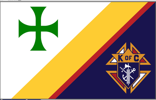 3'x5' KNIGHT OF COLUMBUS Custom Flag - Pole Hem Fringe