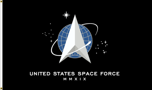 Space Force Flag Printed Nylon with Header and Grommets Space Force Flag Printed Nylon with Header and Grommets