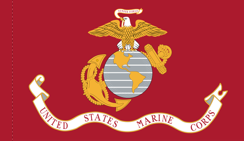 US Marine Corps Indoor Flag, Printed Nylon