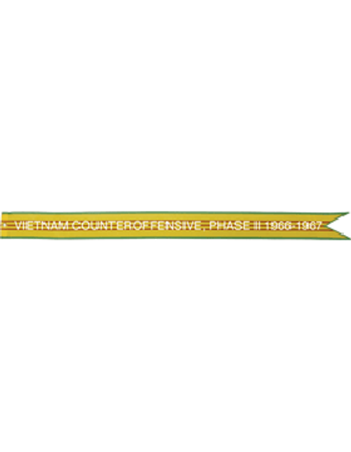 US Army Battle Streamer Vietnam Service VIETNAM COUNTEROFFENSIVE PHASE II 1966 -1967 US Army Battle Streamer Vietnam Service VIETNAM COUNTEROFFENSIVE PHASE II 1966 -1967