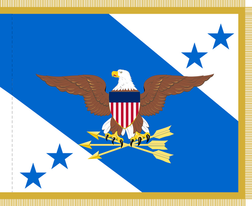 Vice Chairman of the Joint Chiefs of Staff Flag, Nylon Applique Size 4'4" X 5'6" with Pole Hem and Gold Fringe