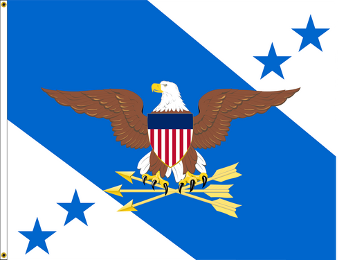  Vice Chairman of the Joint Chiefs of Staff Flag, Nylon Applique Size 4'4" X 5'6" with Header and Grommets