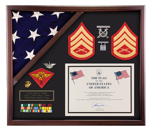 Capital Flag & Display Case - Front View Capital Flag & Display Case - Front View