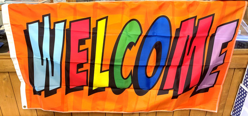 Colorful Welcome Flag  (Clearance Item) Colorful Welcome Flag  (Clearance Item)