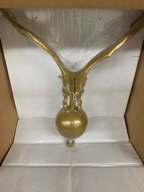 Eagle Outdoor Flagpole Ornament - 15" Wing Span, Gold on 3" Gold Ball (Clearance Item)