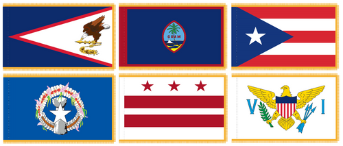 Complete Set of US Territories Indoor Flags Complete Set of US Territories Indoor Flags